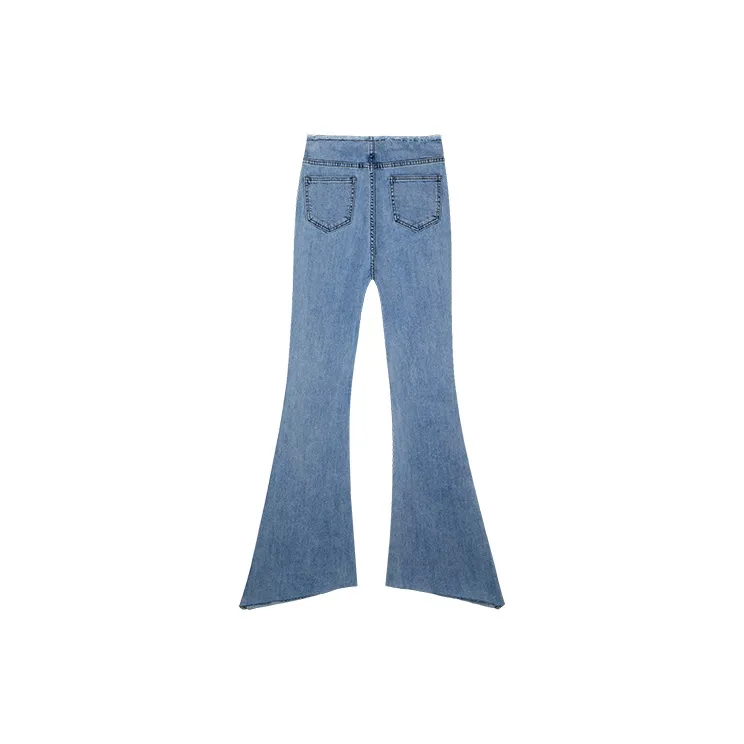 MITUAN Flared Pants Jeans Women's Light Blue-1