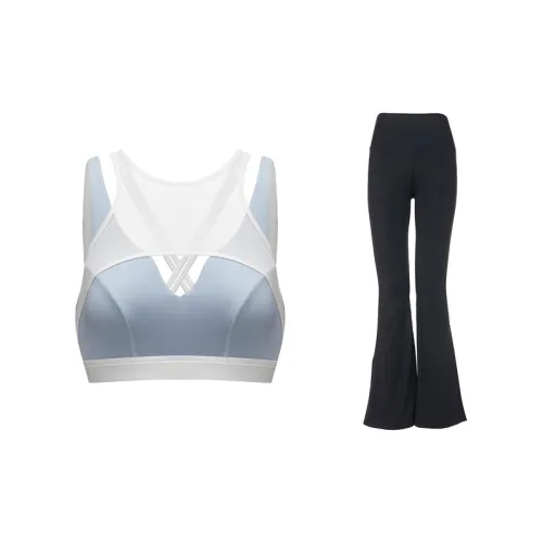 Sumday Athletics Casual Suits Women's Haze Blue Tops+Black Pants