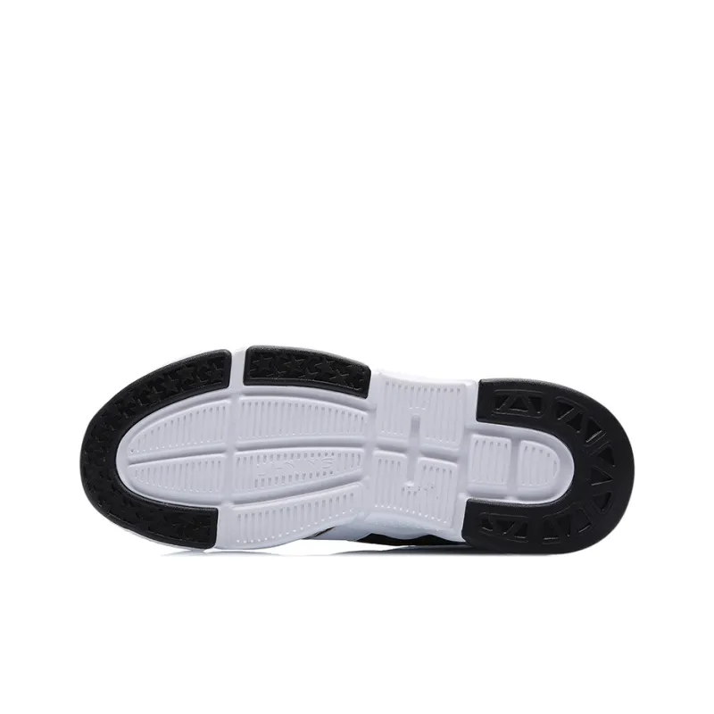 LiNing 001 Anti Slip Wear Resistant Low Top Running Shoes Unisex White Black-4