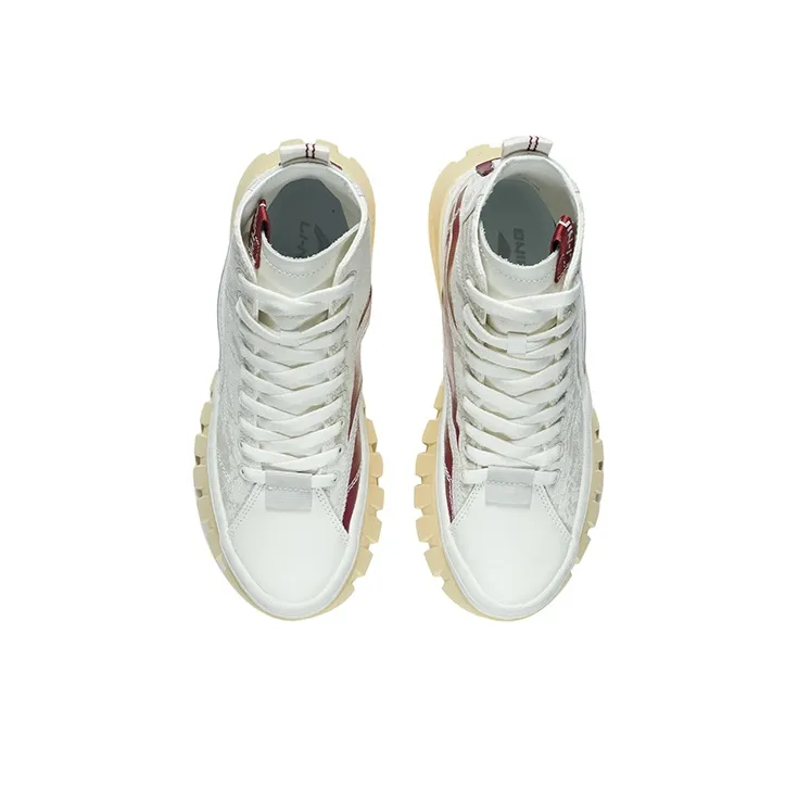 LiNing Wave Casual Shoes Women's High Top Antarctic Gray/Mist White-3