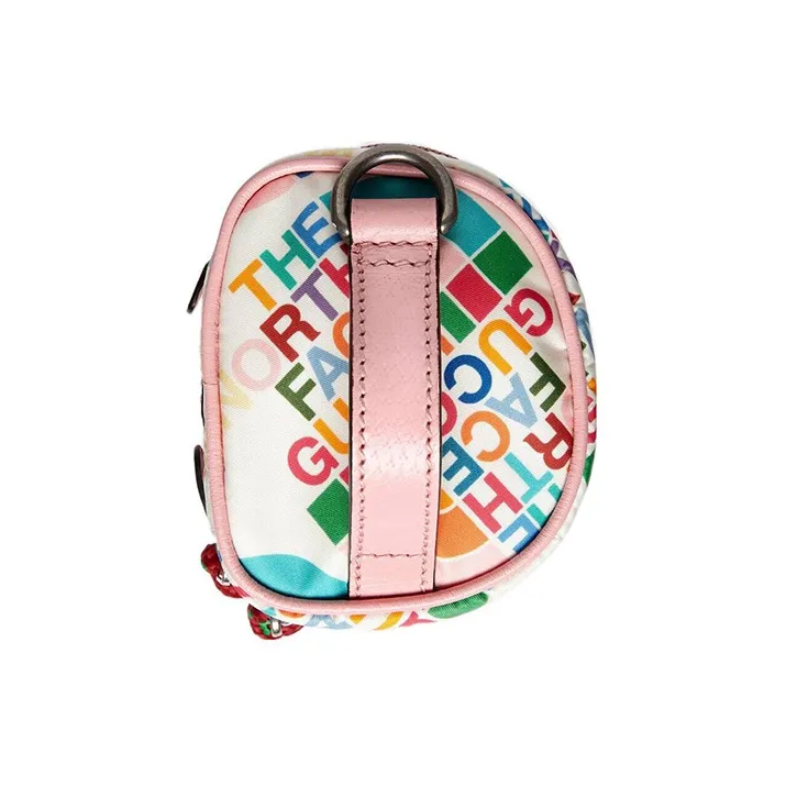 GUCCI The North Face Collaboration Nylon Cylinder Bag Water Bottle Bag Shoulder Bag Crossbody Bag Women's White & Pink-5
