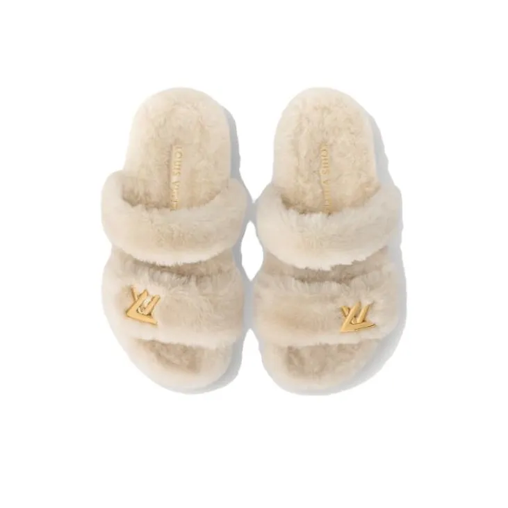 LOUIS VUITTON Sunset Painted Series Abrasion Resistant Slide Slippers Women's Beige-3