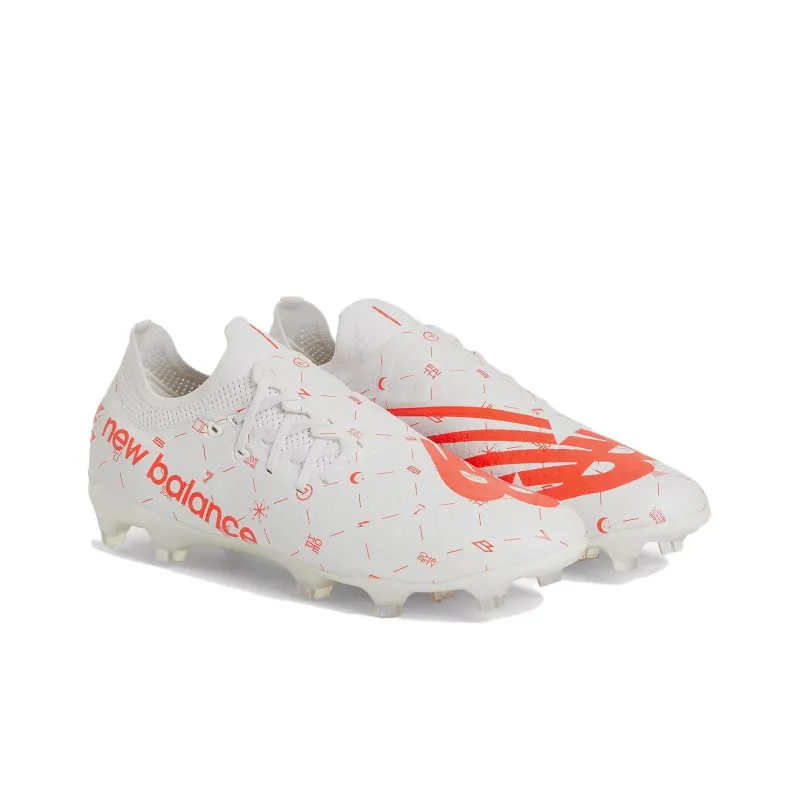 New Balance Furon V7 Soccer Shoes Unisex Low Top White/Red-2