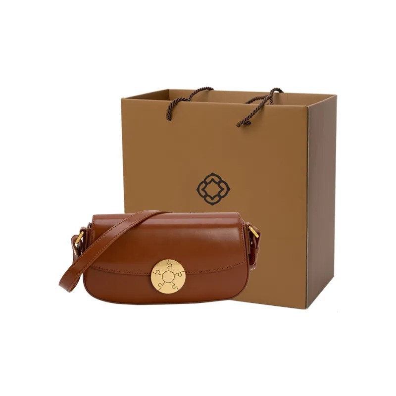 VENOF Cow Leather Shoulder Bag Trumpets Women's Pear Brown/Vintage Red/Fran White-3