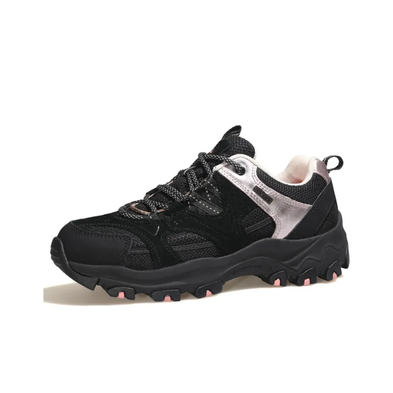 HUMTTO Shock Absorbers With Slip Resistant And Abrasion Resistant Properties Low Top Outdoor Shoes Women's Black Pink-2