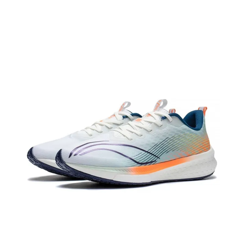 LiNing Red Hare 5 Pro Anti-Slip Wear-Resistant Low-Top Running Shoes White Blue-2