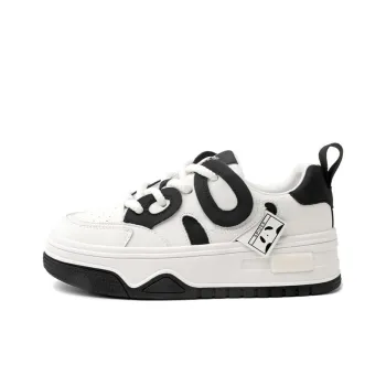 Spider King Low-Top Skateboard Shoes Women's Black Beige