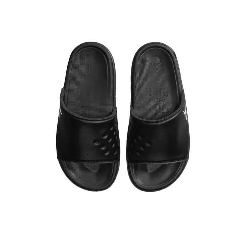 Jordan Play Slide Black Metallic Silver-2