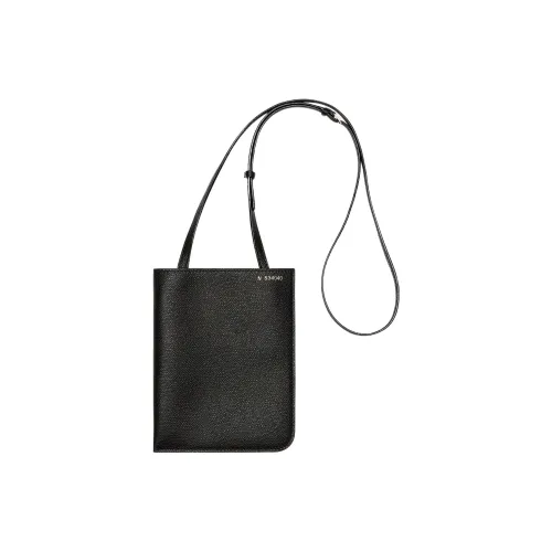 Valextra Calfskin Shoulder Bag, Crossbody Bag Card Holder Women's Black