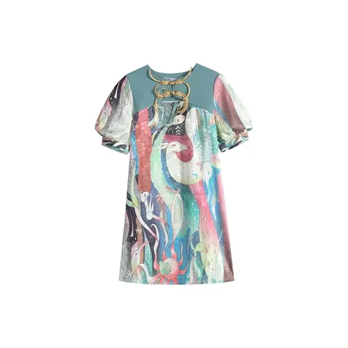 JK&JS Short-Sleeved Dresses Women's Multicolor