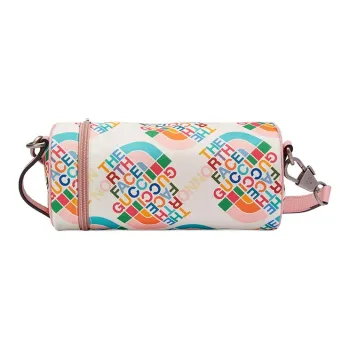 GUCCI The North Face Collaboration Nylon Cylinder Bag Water Bottle Bag Shoulder Bag Crossbody Bag Women's White & Pink