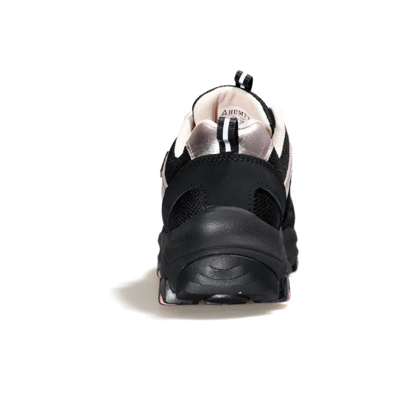 HUMTTO Shock Absorbers With Slip Resistant And Abrasion Resistant Properties Low Top Outdoor Shoes Women's Black Pink-5