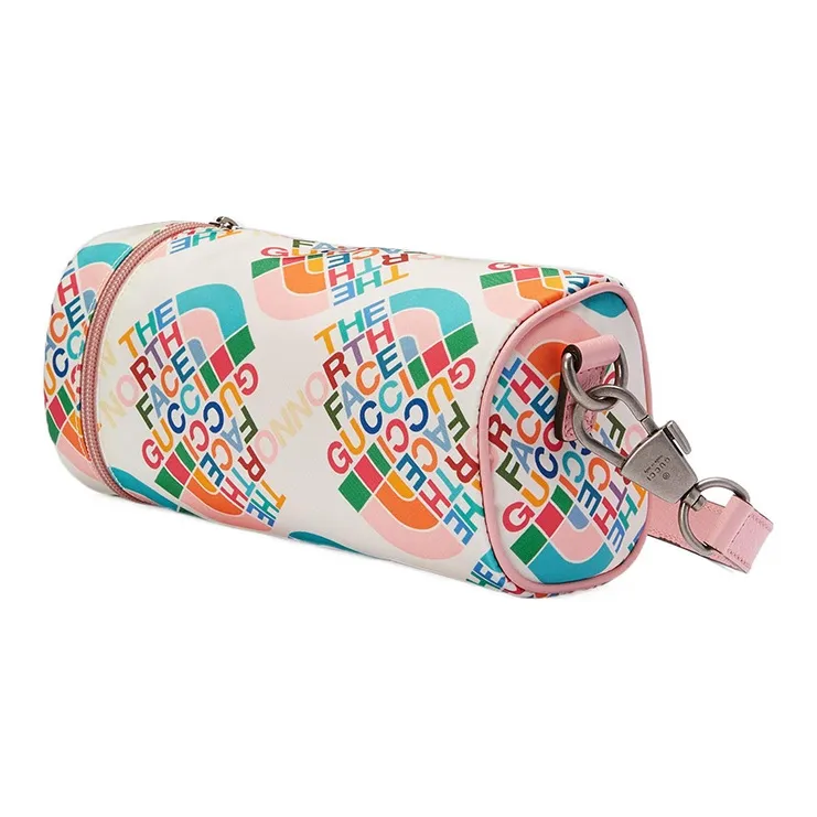 GUCCI The North Face Collaboration Nylon Cylinder Bag Water Bottle Bag Shoulder Bag Crossbody Bag Women's White & Pink-2
