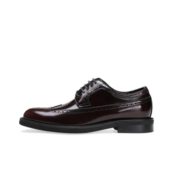 BOSSSUNWEN Dress Shoes Men Low Top Black, Burgundy