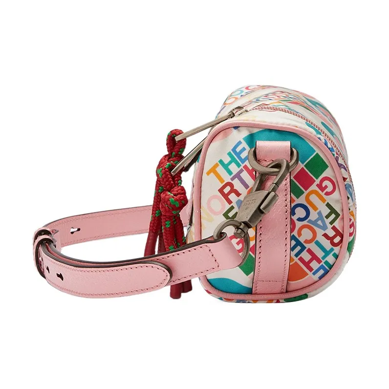 GUCCI The North Face Collaboration Nylon Cylinder Bag Water Bottle Bag Shoulder Bag Crossbody Bag Women's White & Pink-6