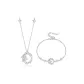 S925 Sterling Silver, Pluto and Charon, Bracelet+Necklace
