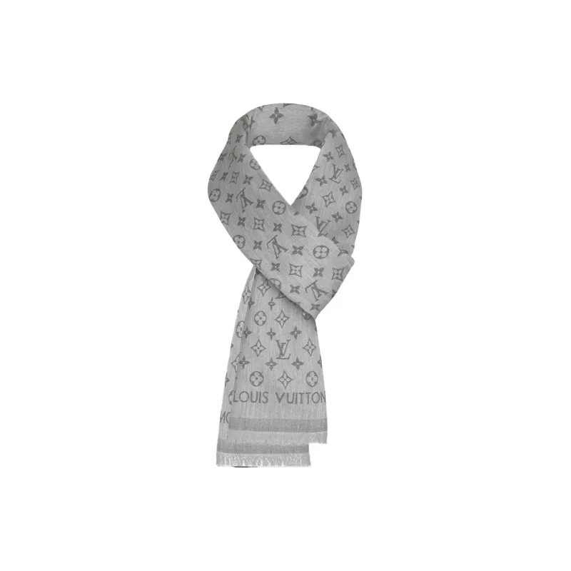 LOUIS VUITTON Knit Scarves Men's Light Gray-1