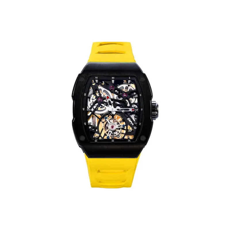 VRQ Universe N2 Mechanical Movement Rubber Strap Watch Men's Watches Cut Out Dial-12
