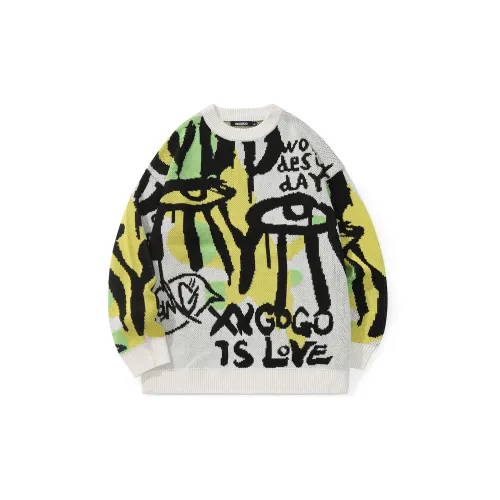 XXGOGO Sweaters Unisex White/Yellow