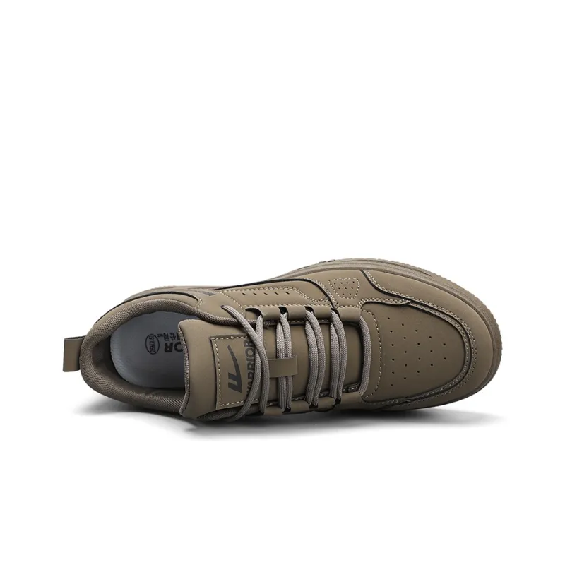 Warrior Slip Resistant Shock Absorbers With Abrasion Resistant Properties Low Top Skateboard Shoes Men's Dark Brown-3