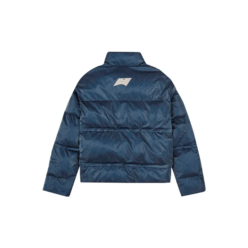 BLINDNOPLAN Solid Color Stand Collar Loose Fit Thickened Puffer Jacket Unisex Blue-1