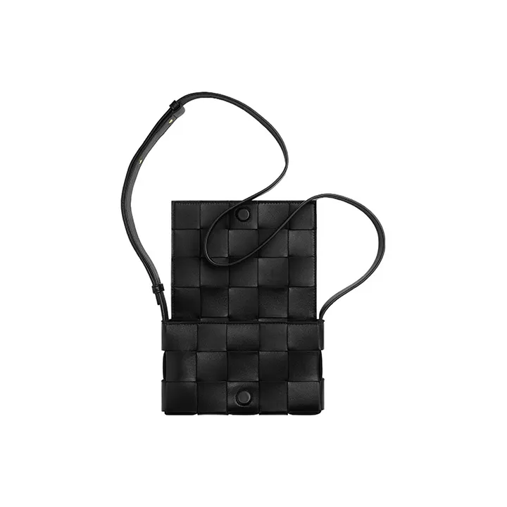 Bottega Veneta CASSETTE Lambskin Tofu Bag, Camera Bag, Shoulder Bag, Crossbody Bag Trumpets Women's Black-3