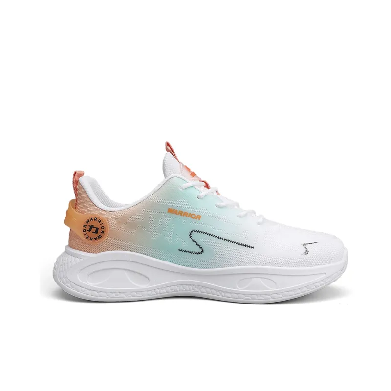 Warrior Anti Slip And Wear Resistant Rebound Cushioning Low Top Casual Shoes Men's White Green Orange-1