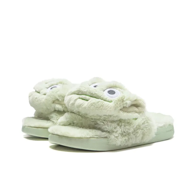 DISHINISANZHIYAN x LiNing Slide Slippers Women's Pale Greenish White Jade Color-2