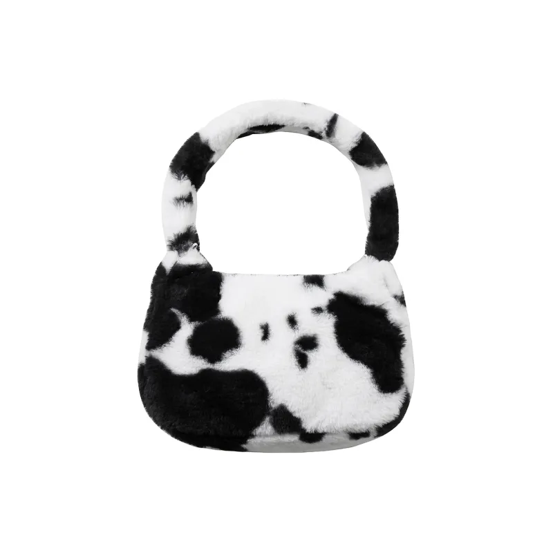 ORIGINAL X YOUTH Rabbit Fur Shoulder Bag Regular Women's Black White-1