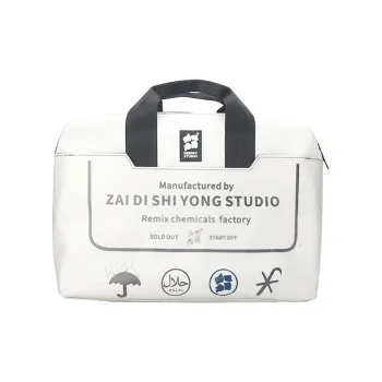 REEMIX STUDIO Recyclable Material Blend Twill Briefcase Laptop Laptop Bag Unisex Black White