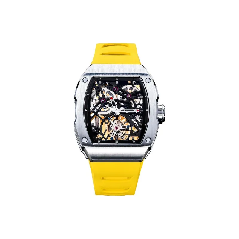 VRQ Universe N2 Mechanical Movement Rubber Strap Watch Men's Watches Cut Out Dial-9