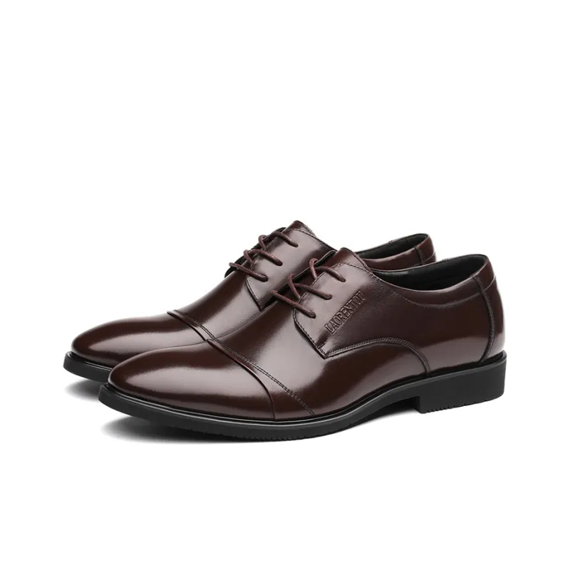 LAORENTOU Dress Shoes Men Low Top Black/Brown-2