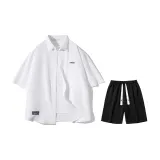 Set (Top White+Pants Black)