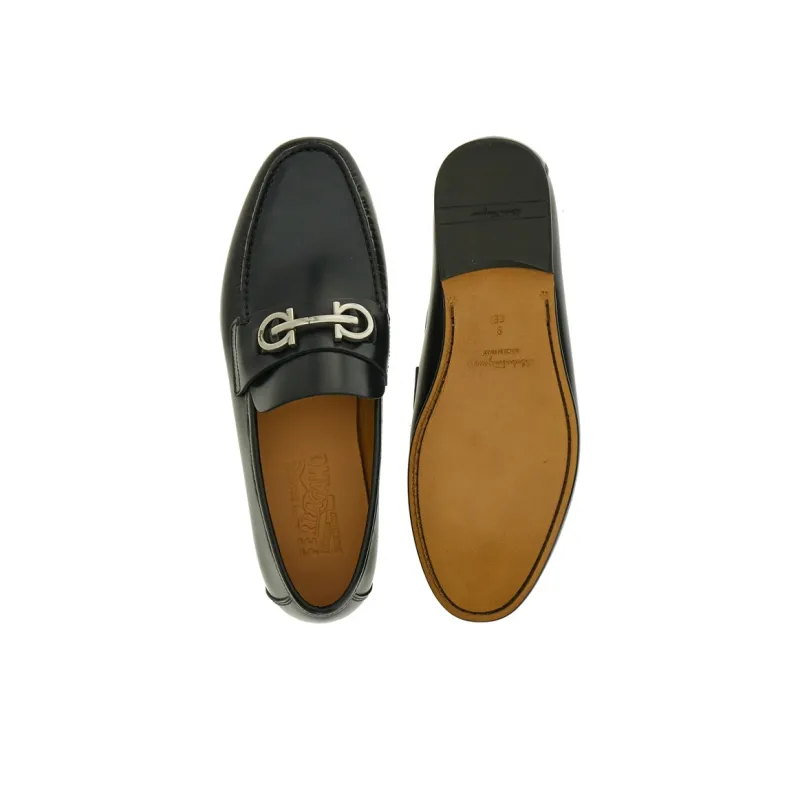 FERRAGAMO Gancini-plaque Leather Loafers-2