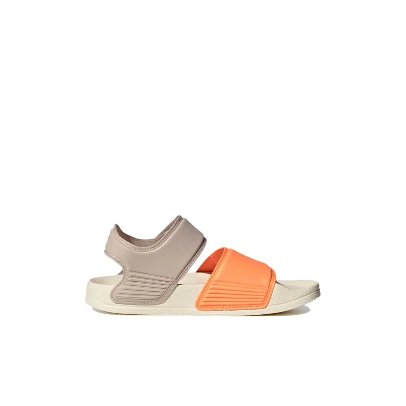 Adidas Adilette Series Sandals Anti Slip Wear Resistant Children's Sandals Gray Orange White Kids'-1