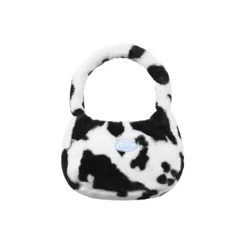 ORIGINAL X YOUTH Rabbit Fur Shoulder Bag Regular Women's Black White