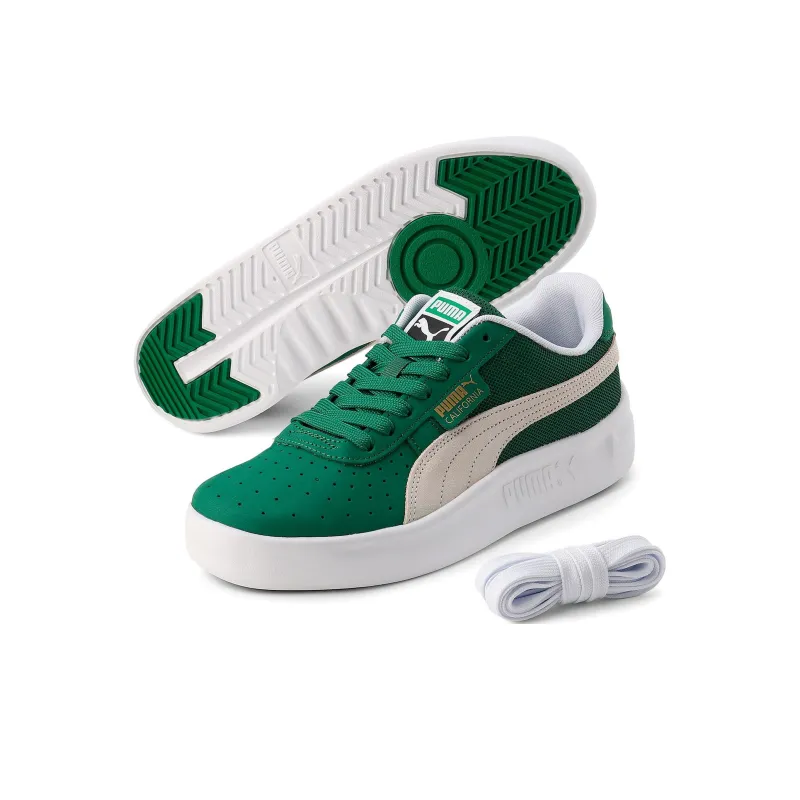 PUMA California Lwt Anti Slip Wear Resistant Low Top Skateboard Shoes Men's Green White-2