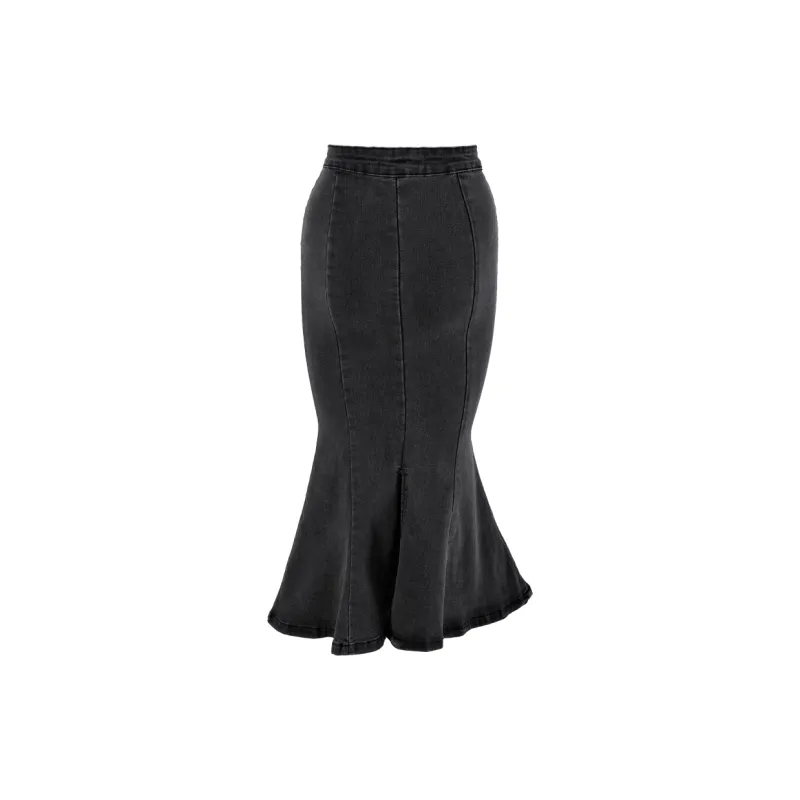 CLOUD SEASON Casual Long Skirts Women's Gray-1