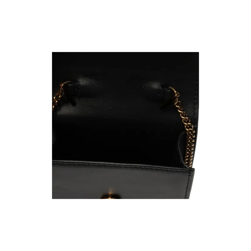 VERSACE Virtus Leather Cell Phone Pouch Women's Black-3