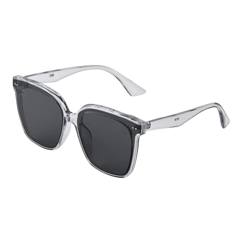 ENFANTIN Square Sunglasses Unisex Transparent Gray-1