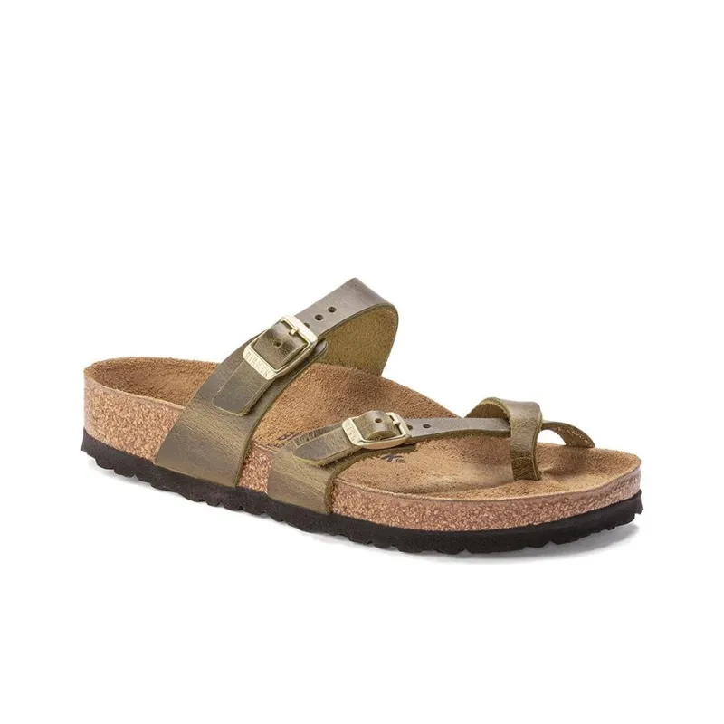 Birkenstock Mayari Oiled Leather Narrow Fit 'Olive' Women's-2