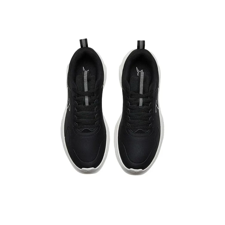 XTEP Cushioned Anti Slip And Wear Resistant Warm Low Top Casual Running Shoes Men's Black White-3