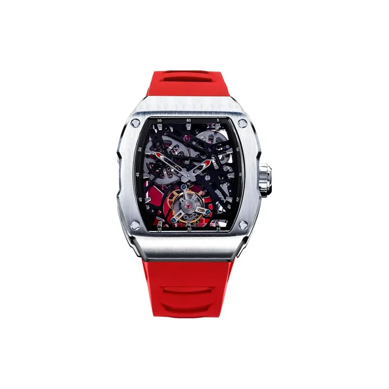 VRQ Universe N2 Mechanical Movement Rubber Strap Watch Men's Watches Cut Out Dial-8