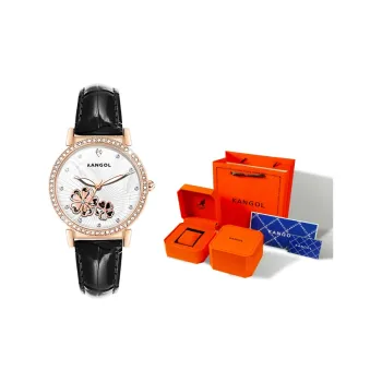 KANGOL Automatic Mechanical Movement Genuine Leather Strap Watch Women's Watch White Dial KANGOL-K316