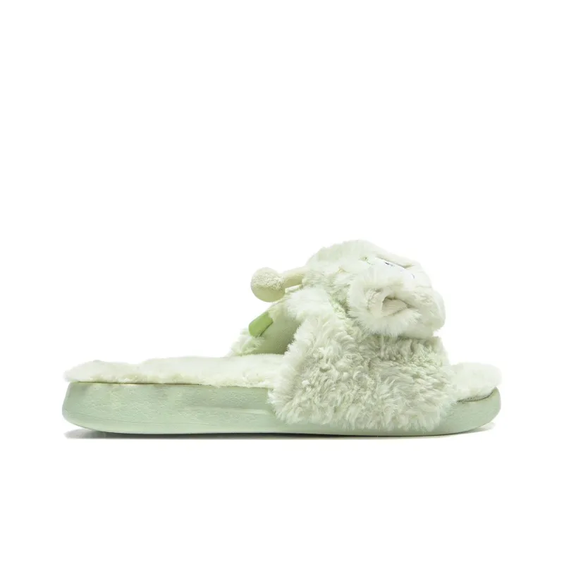 DISHINISANZHIYAN x LiNing Slide Slippers Women's Pale Greenish White Jade Color-1