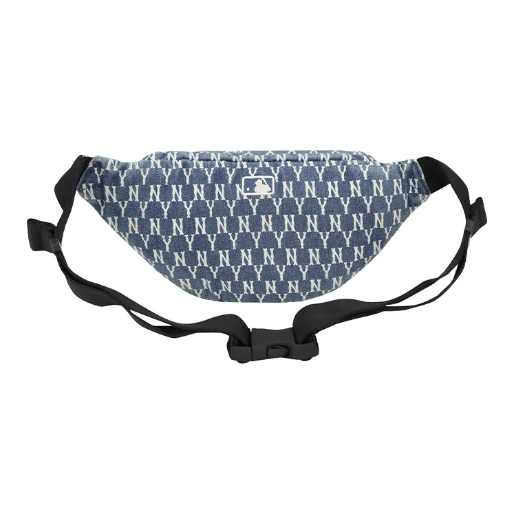 MLB Monogram Collection Cotton Crossbody Bag, Fanny Pack Regular Unisex Denim Blue-1