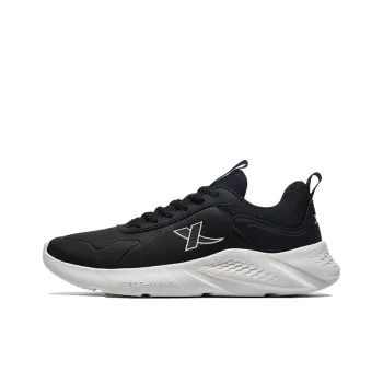 XTEP Cushioned Anti Slip And Wear Resistant Warm Low Top Casual Running Shoes Men's Black White