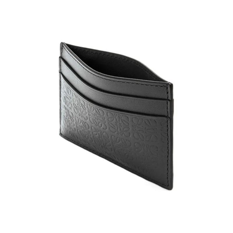 LOEWE Cow Leather Card Holder Women's Black-4