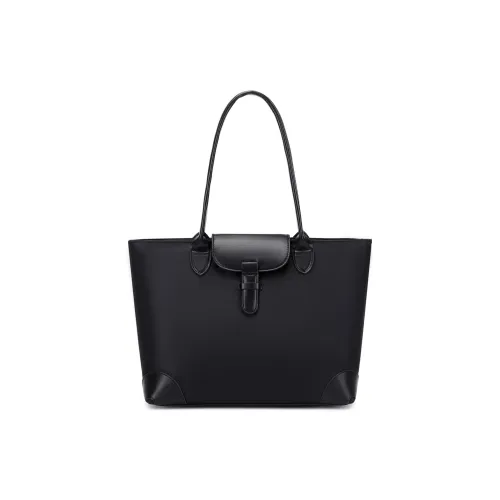 UNITE STAR Nylon Tote Bag Shopping Bag Shoulder Bags Medium Size Women's Black/Khaki/Dark Brown