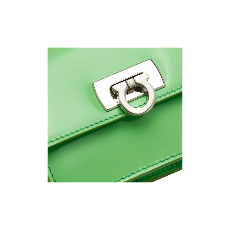 FERRAGAMO Cow Leather Wallet Trumpets Women's Green-5